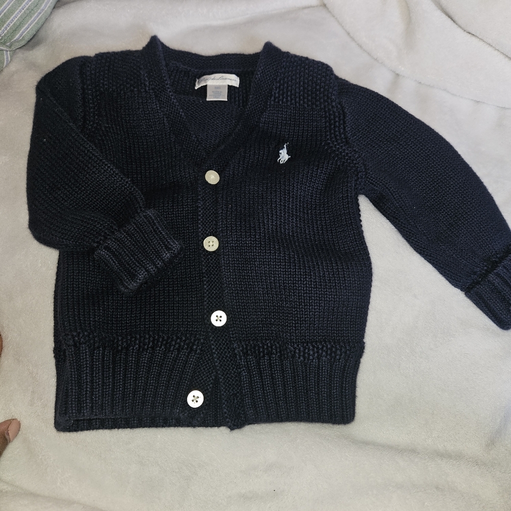 Navy Blue Kids Cardigan Sweater
